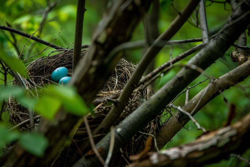Red Robins Blue Eggs In The Wild